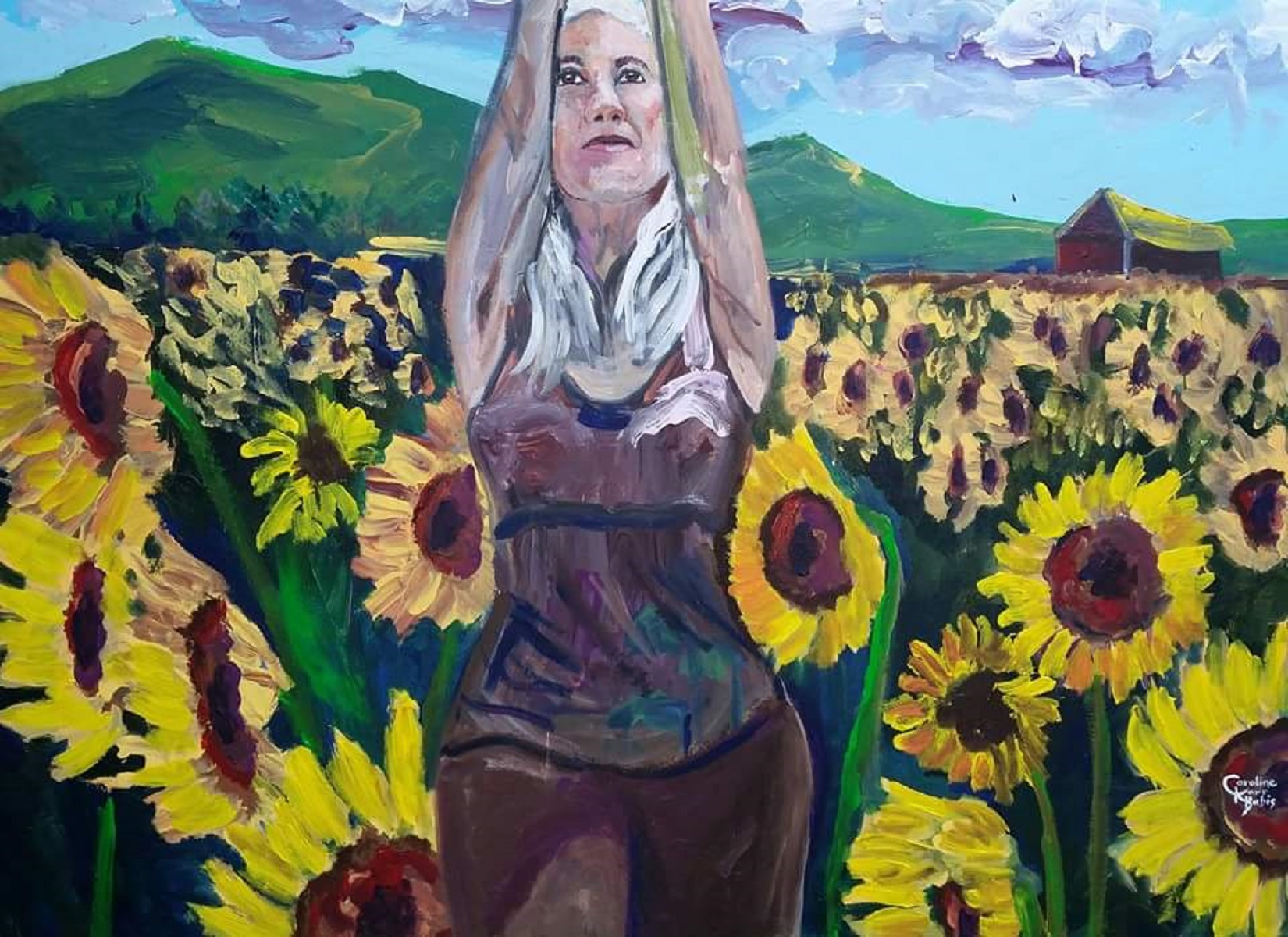 Live Action Expressionist Portrait: The Sunflower Warrior Girl...A self portrait of the artist