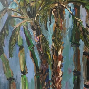mood painting of palm tree and bamboo trees