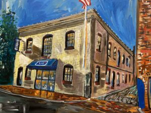 painting of the Dog Tag Bakery in DC