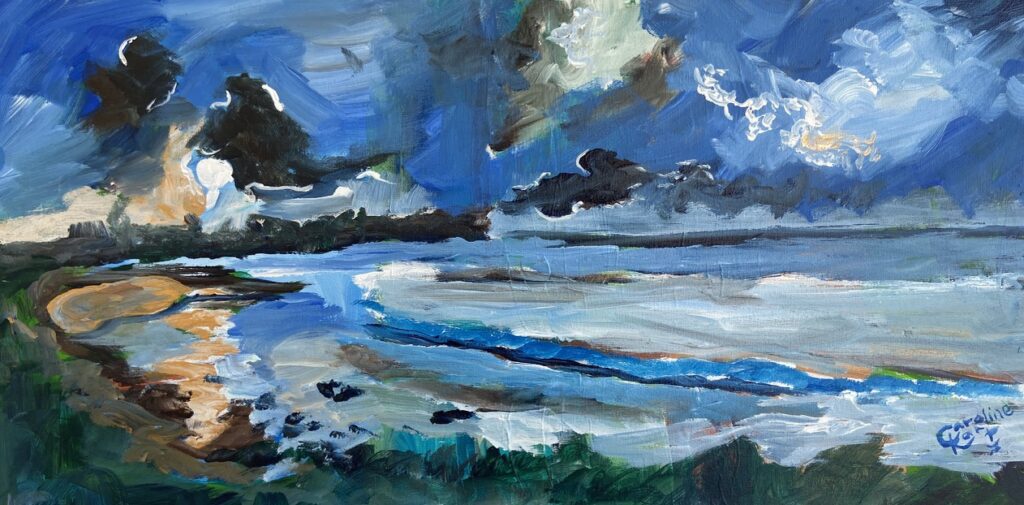 painting of Shipwreck Beach in Kauai